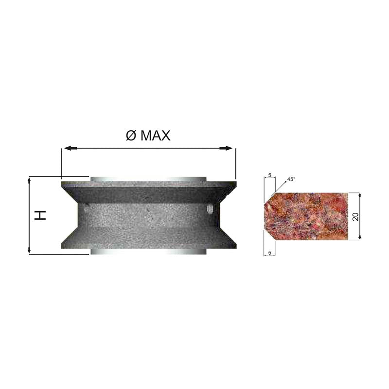 5mm Double Bevel Polishing Wheels 60mm dia Set - Quartz, Granite & Marble