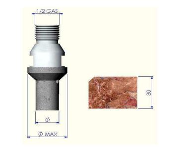 Top Bevel 5mm Polishing Fingerbit 20mm dia Set - Quartz, Granite & Marble