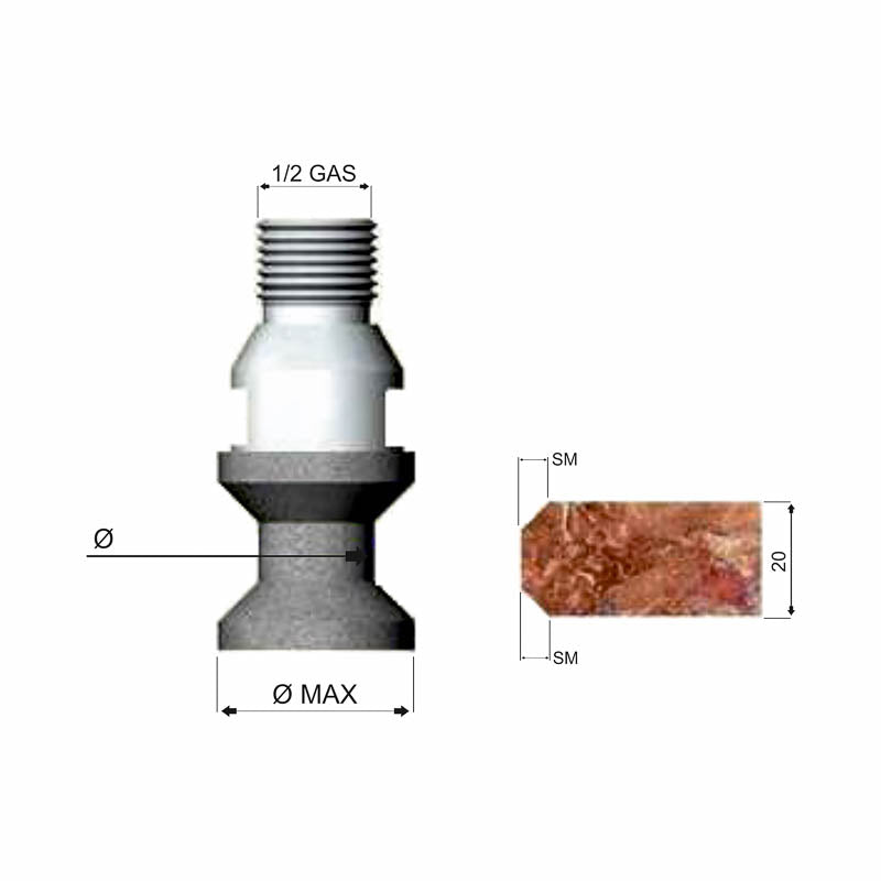 5mm Double Bevel Polishing Fingerbits 20mm dia Set - Quartz, Granite & Marble